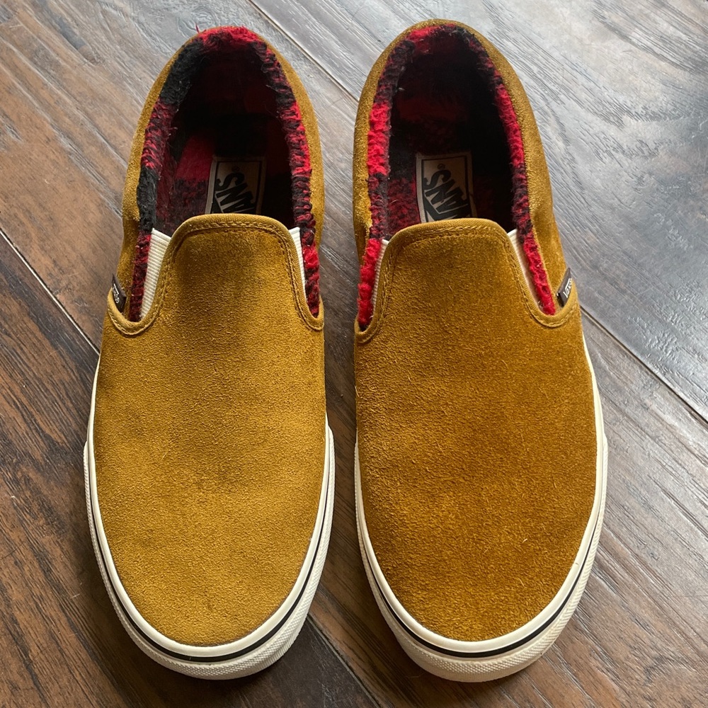 Vans Classic Slip On Cozy Suede Buffalo Check Sherpa Lining 9.5 M / 11 W - Picture 12 of 12